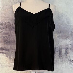 Veronica M. Elegant Black Women's Adjustable Tank Top Size Large